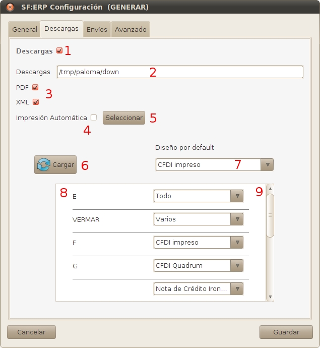 Configuracion descargas automaticas del programa facturacion electronica